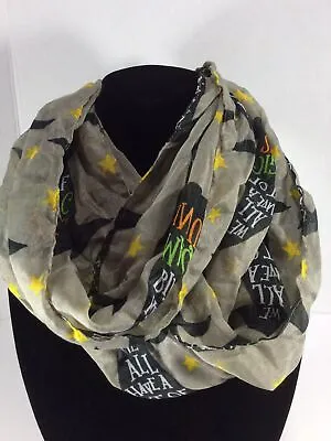 Gray “ Magical” Halloween Lightweight Infinity Scarf 11”X 60” ~ Wizard • $6