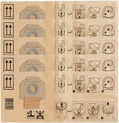 MAKITA P-70194 PAPER DUST EXTRACTOR / VACUUM BAGS X5 – SUIT 446L VC3012L VC301 • $69.90