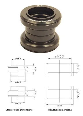 Tange Seiki Terious STR A/Headset In Black. 1 1/8  • £15.10