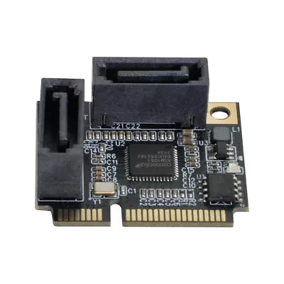 Cablecc Mini PCI-E PCI Express To SATA 3.0 Dual Ports Converter SATA SSD • $11.80