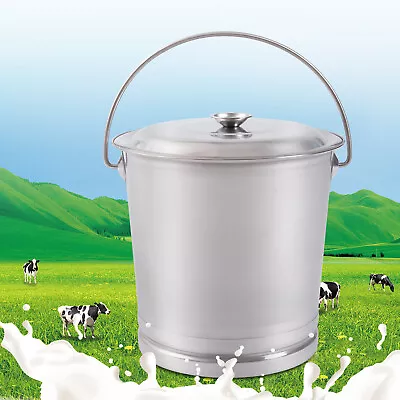 Stainless Steel Wine & Milk Pail 8L / 14l Beer Liquid Vessel Bucket W/ Handle • $37.05