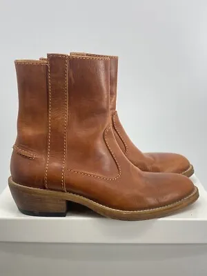 Veronique Branquinho Leather Boots Size 41 (US8) Made In Italy Archive Vintage • $825