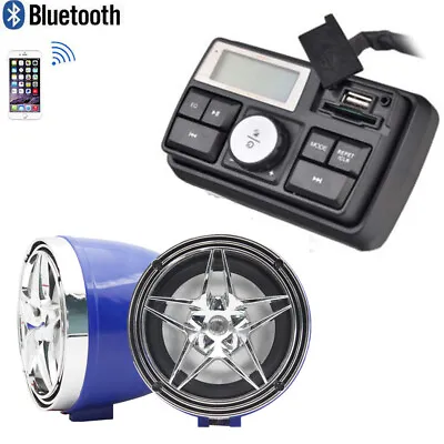 Waterproof Bluetooth Motorcycle Audio Radio Amplifier Stereo Speakers System MP3 • £45.60