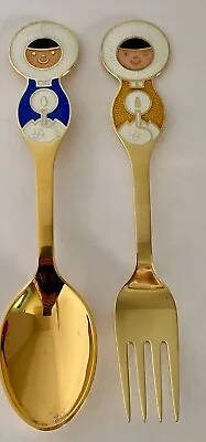 A. MICHELSEN Sterling Silver Denmark - CHRISTMAS SPOON & FORK SET - 1969 - Julen • $110