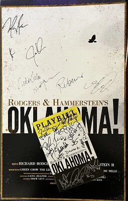 $89.99 • Buy OKLAHOMA - Cast Signed Broadway Poster Windowcard + Playbill