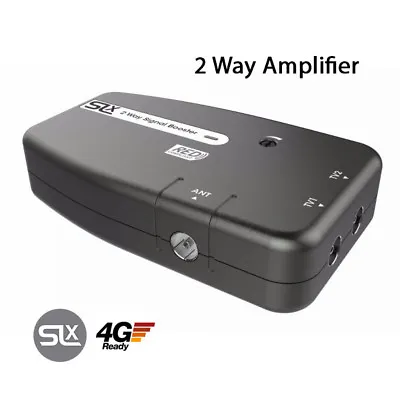 2 Way TV Aerial Amplifier Signal Booster Digital Freeview Indoor HD DAB FM Slx • £29.97