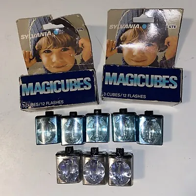 14 Sylvania Blue Dot MAGICUBES Camera Flash Cubes 56 Flashes Unused 2 Boxes • $39