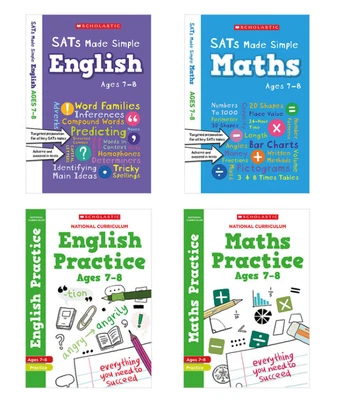£17.99 • Buy Scholastic SATs Practice & Revision 4 Book Pack, KS2 Year 3 Ages 7-8