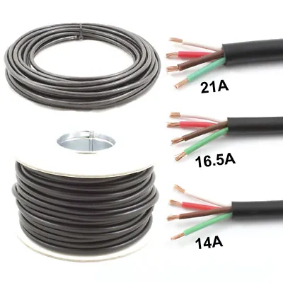 $153.22 • Buy 4 Core Cable 12v 24v Thin Wall Wire (14A 16.5A 21A) Trailer LED Lights Etc