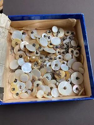 Mixed Lot Pearl MOP Metal Shank Buttons Cotter Pins 1/2  3/4  7/8  Various • $25