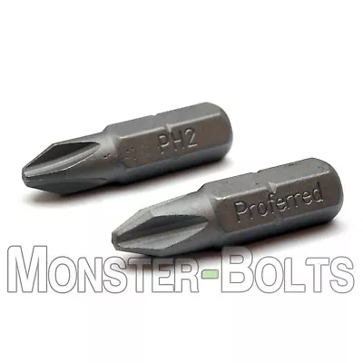 Phillips Insert Drive Bits 1/4  Hex Shank S2 Steel - Size PH1 PH2 Or PH3 Avail. • $6.04