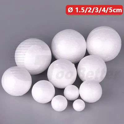 Solid EPS Expanded Polystyrene Foamed Plastic Ball 1.5/2/3/4/5cm Model Craft DIY • $3.69