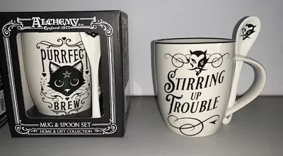 Stirring Up Trouble Devil Mug + Spoon Set Alchemy Ceramic Boxed Coffee Cup • $11.99