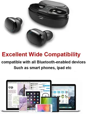 T12 TWS Bluetooth Mini Earbuds In-Ear Earphones Double Wireless (SALE) • $28.97
