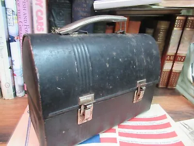 BLACK DOME METAL LUNCH BOX PAIL COAL MINERS STEEL ALADDIN 1900S VINTAGE Thermos • $29.99
