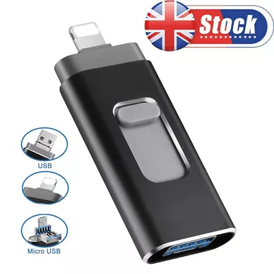 1TB 2TB 3in1 USB 3.0 Flash Drive Storage Memory Stick Micro For IPhone IPad UK • £10.89