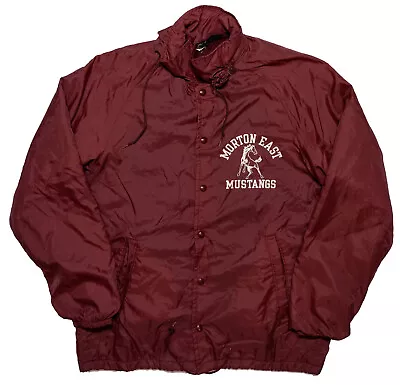 Vintage CHAMPION Morton East High School Mustangs 1960s Jacket Maroon Red Medium • $39.99