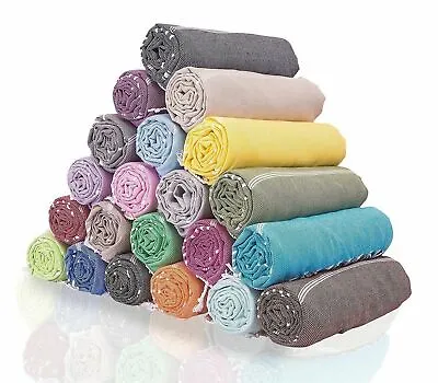 LOTUS Turkish Beach Towel 39x71 Prewashed For Soft Feel 100% Cotton • $11.75