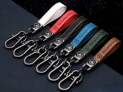 Car Metal+Leather Keychain Key Ring Key Chain Gift Accessories For Mercedes Benz • $9.66