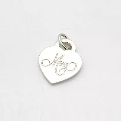 Tiffany & Co Sterling Silver Mom Heart Tag Pendant Medium Size #S1002-8 • $3
