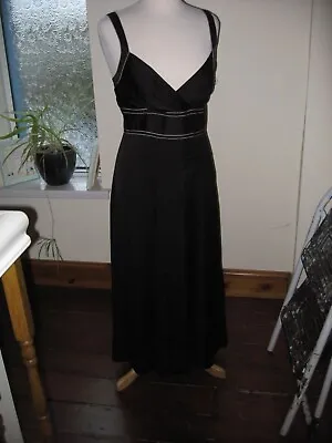 La Redoute Creation Black Silky Feel Midi Black Dress Fully Lined Size 12 • $6.31