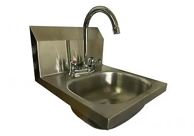 L Shaped Wall Mounted LEVER TAP UK TRAP Stainless Steel HAND WASH BASIN Sink • £79.99