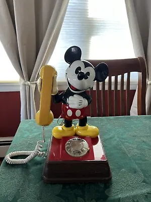 Vintage 1970's DISNEY Mickey Mouse Rotary TELEPHONE Desk Phone. Western Electric • $74.99