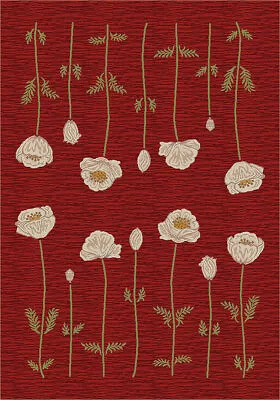 5x8 Milliken Poppy Rug Garnet Country Mirrored Area Rug - Approx 5'4 X7'8  • $219