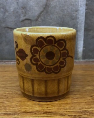 £1 • Buy Vintage ROYAL WORCESTER PALISSY ENGLAND Mustard Brown Sierra Ceramic Egg Cup
