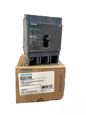 (1) NEW Siemens BQD3100 3p 480v 100a Circuit Breaker - NEW IN BOX - 24 AVAILABLE • $199