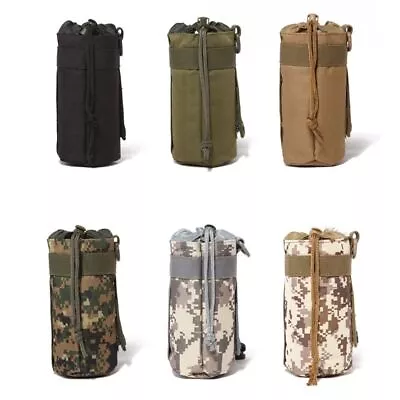 500ml Outdoor Molle Pouch Bag Drawstring Water Bottle Holder Kettle Carrier Bag • $13.39