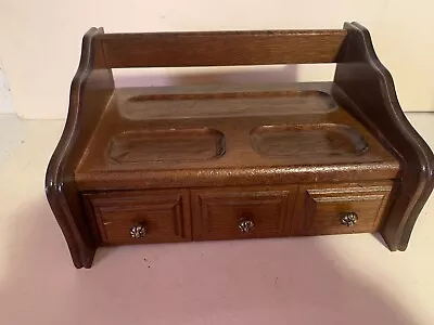 Vintage DRESSER CHANGE HOLDER/ORGANIZER  WOODEN WITH ONE DRAWER • $24.99