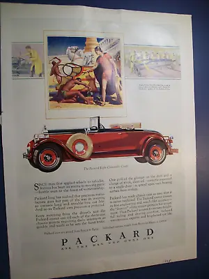 1928 Packard Eight Convertible Coupe Large-mag Car Ad- Damaged • $8.50