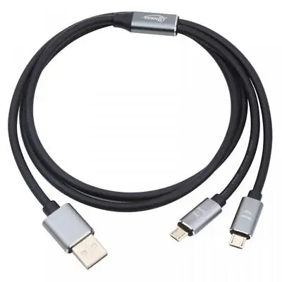 £5.95 • Buy USB 2.0 A Male To Dual 2 X Micro USB 5Pin Male Y Splitter Cable - 1m
