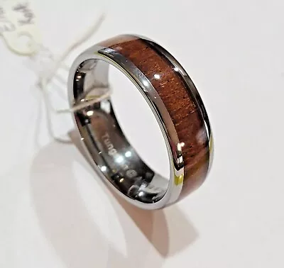 Lazy Pirate Koa Wood Ring Set In Tungsten • $49