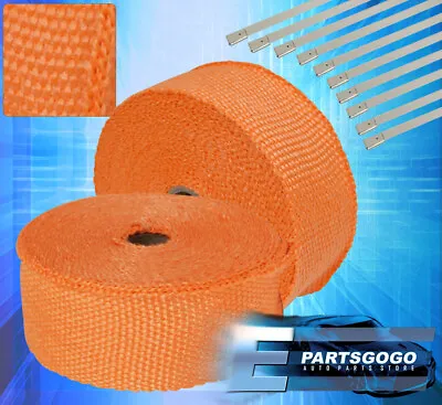 10M Air Intake Induction Thermal Cooling Heat Wrap Protection +Zip Ties Orange • $31.99