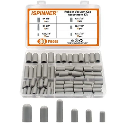 $10.46 • Buy ISPINNER 80pcs Rubber Vacuum Cap Vacuum Plugs Hose End Caps Assortment Kit Fo...