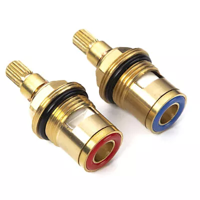2Pcs Faucet Replacement Brass 1/2 Turn Ceramic Disc Cartridge Hot Cold Tap Valve • £3.20