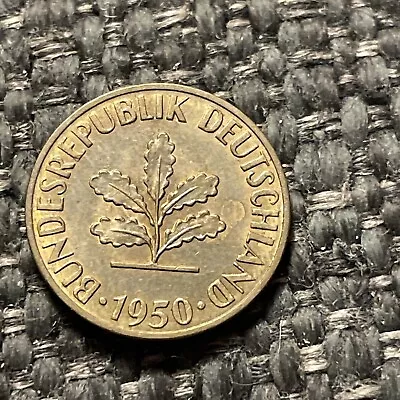 1950 F 5 PFENNIG GERMANY COIN Better Grade • $1.99