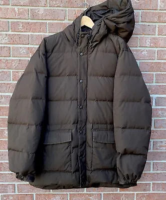 Cabelas Premier Northern 550 Goose Down Canvas Puffer Parka Brown LT Large Tall • $100