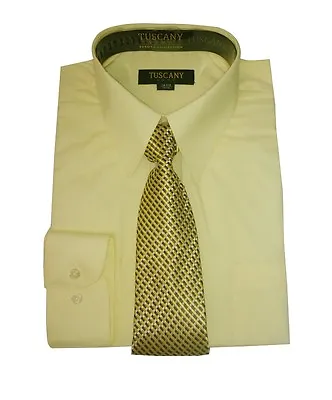 Men's Dress Shirts With Matching (Random Design) Tie Set Cotton Blend Shirt  Set • $23.99