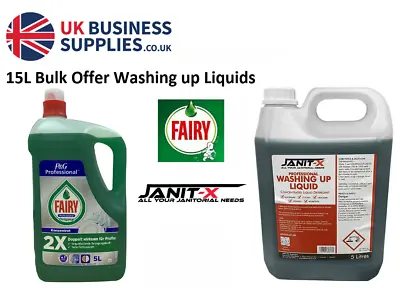 £10.49 • Buy Fairy Original/Janit-X Professional Concentrate 5L Washing Up Liquid Multi Pack