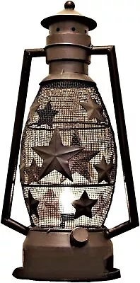 Vintage Rustic Metal Star Lantern Lamp Electric Night Light Cabin Lodge Decor • $31.99