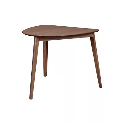 Mid Century Triangular Corner Table With Grain Details Walnut Brown - Saltoro • $346.09