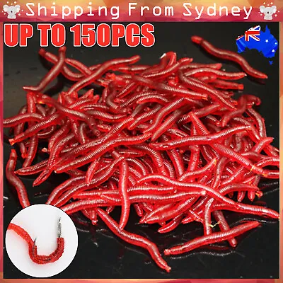 $5.99 • Buy UP150XBloodworm Soft Plastic Lure Fishing Worm Bait Red Bloodworms Whiting Bream