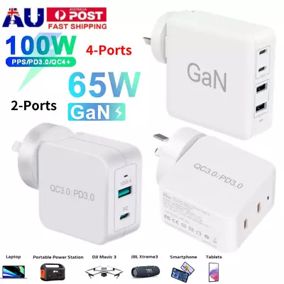 USB-C Fast 100W/65W Charger GaN 4 Ports Type C Power Adapter For Phone Tablet PD • $30.99