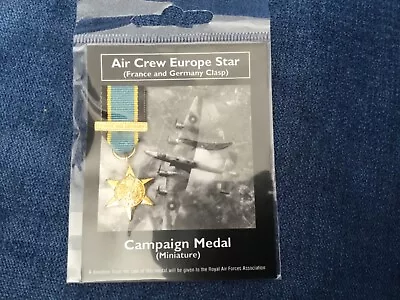 £4.75 • Buy WW2 Air Crew Europe Miniature ReproductionMedal France RAF  History Home School