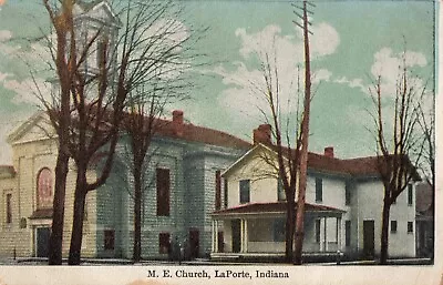 M.E. Church La Porte Indiana IN Methodist Episcopal C1910 Postcard • $7.95