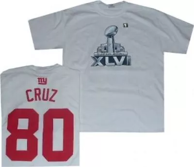 New York Giants Victor Cruz Super Bowl 46 Reebok Gildan T Shirt  • $9.45