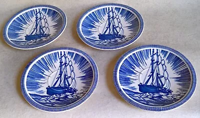 Vintage “VERNON KILNS POTTERY” 4 Saucers – Moby Dick Scene By Rockwell Kent • $11.95